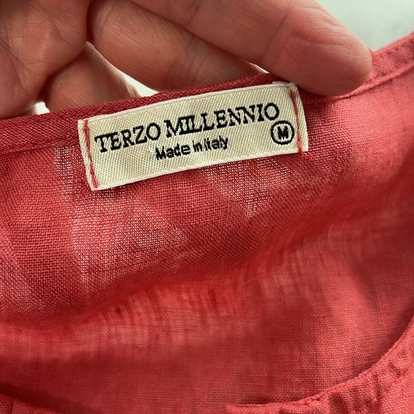 Terzo Millennio linen dress sleeveless size M salmon made in Italy - Picture 8 of 12